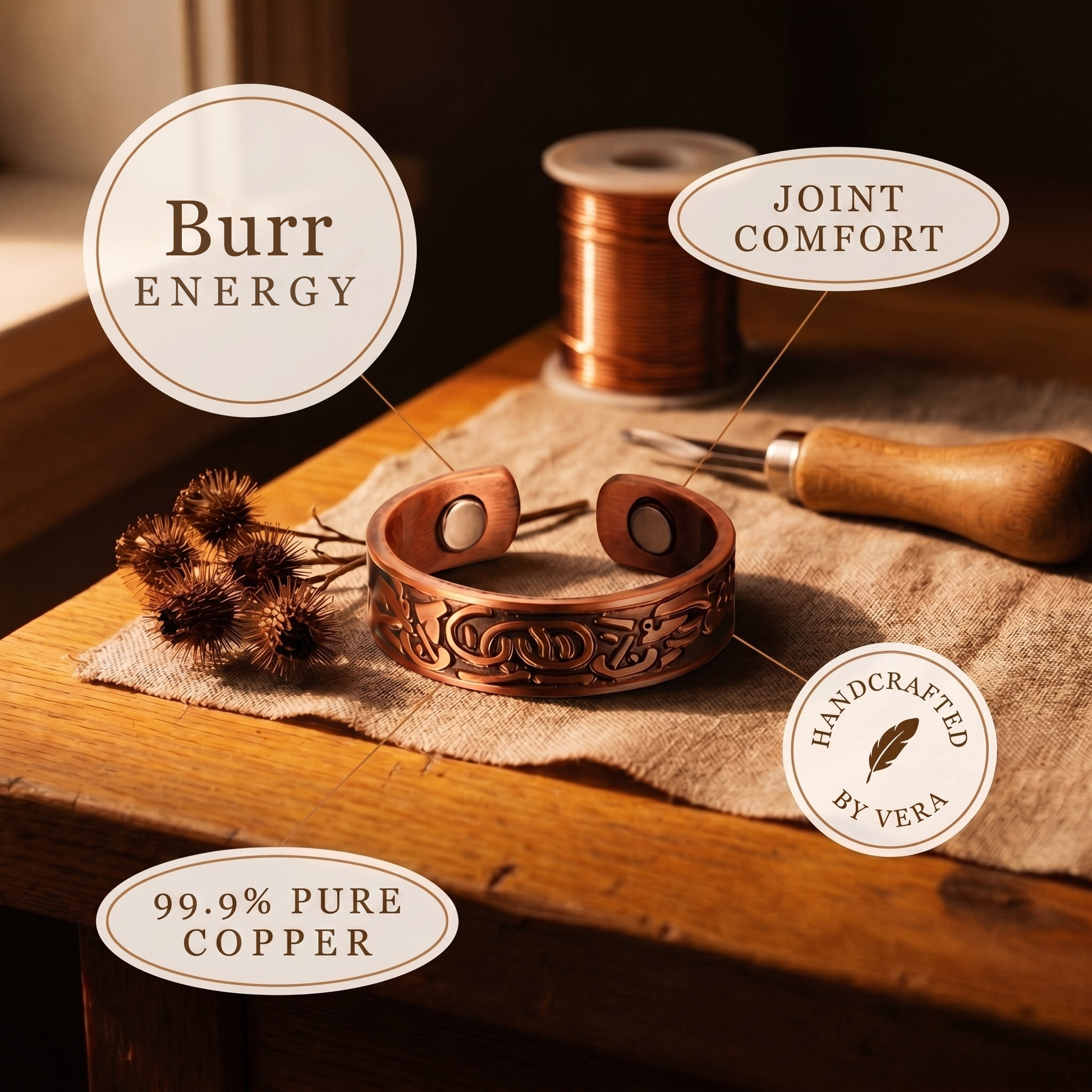 Cuvera Burr Copper Ring