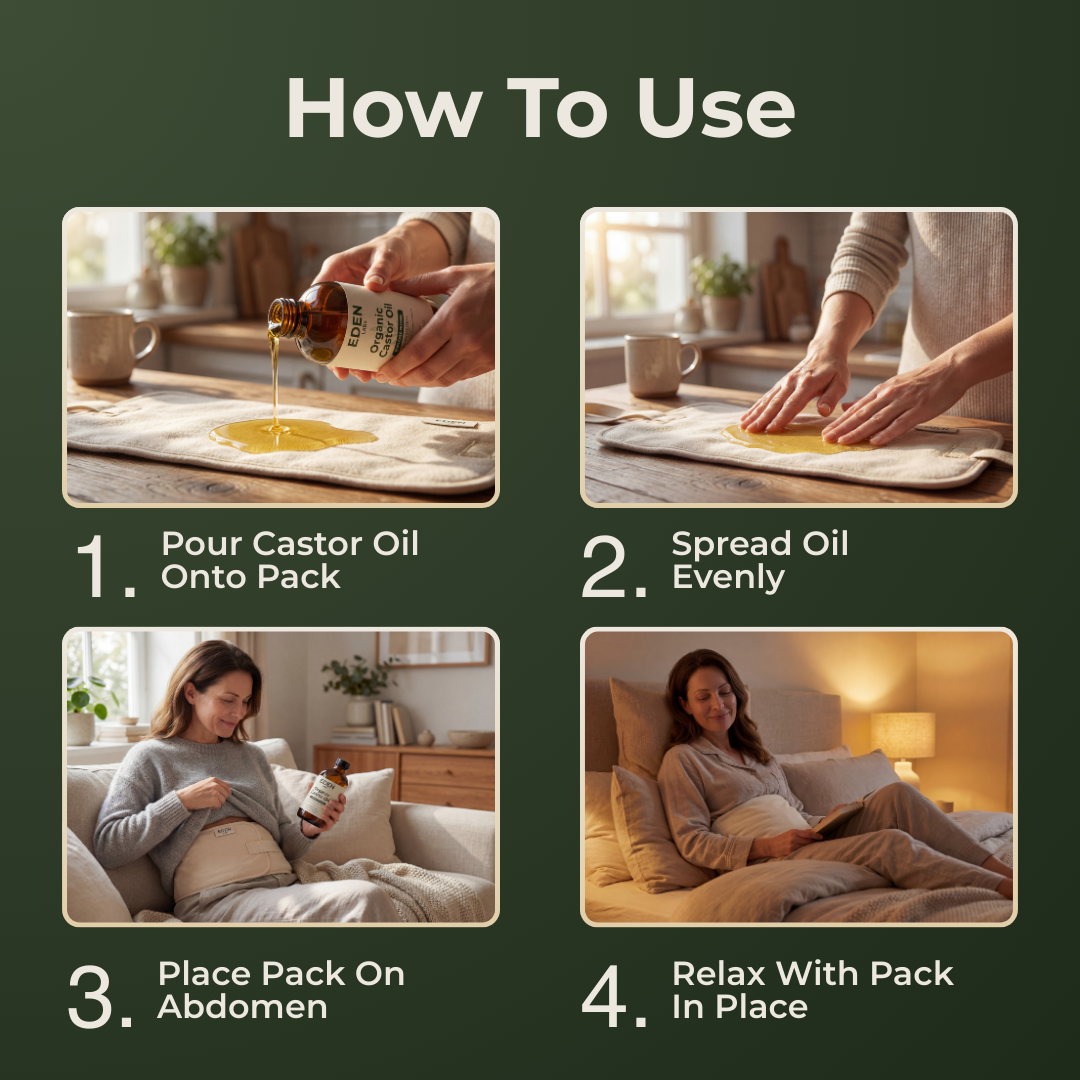 Cuvera castor oil pack how to use