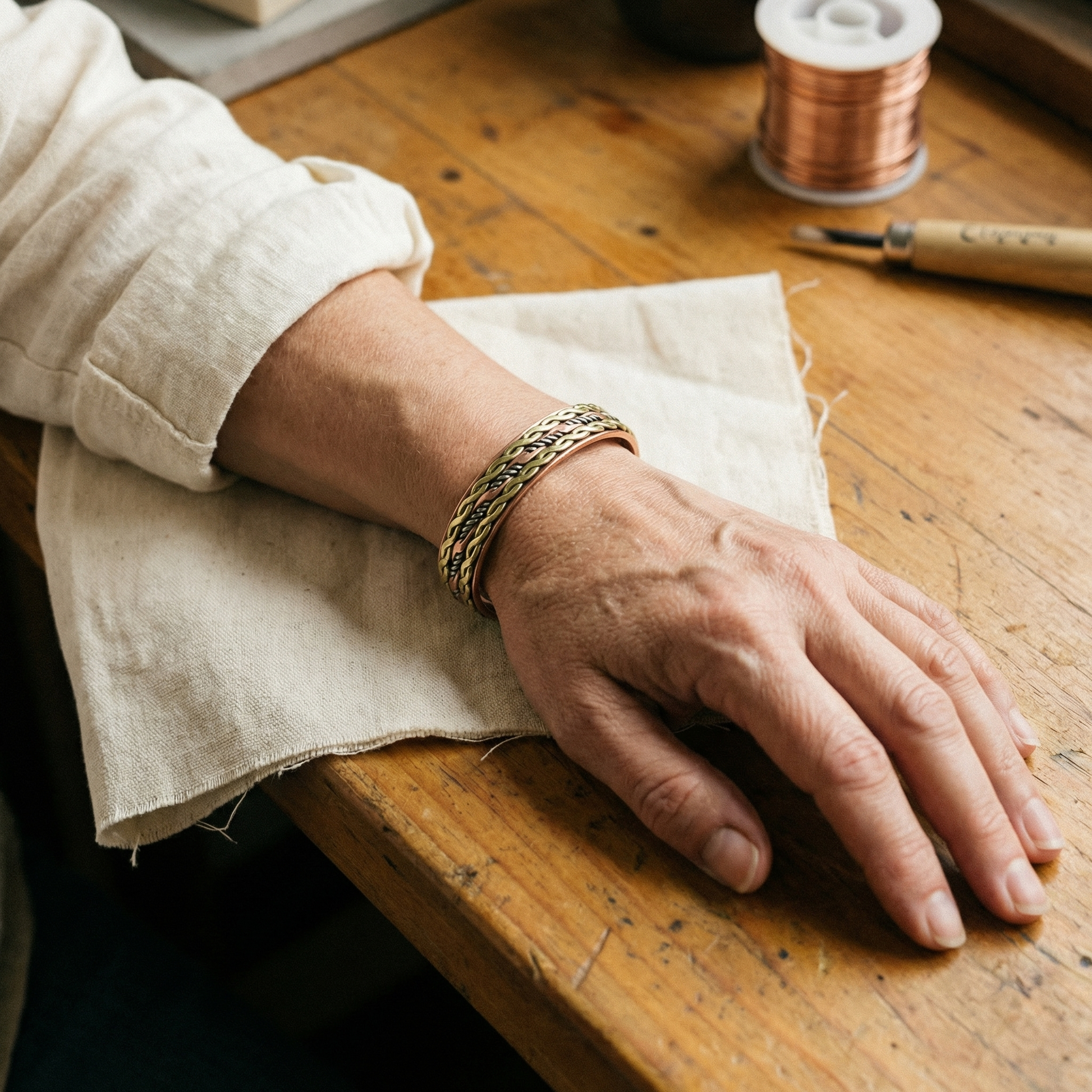 Cuvera Weave Copper Bracelet
