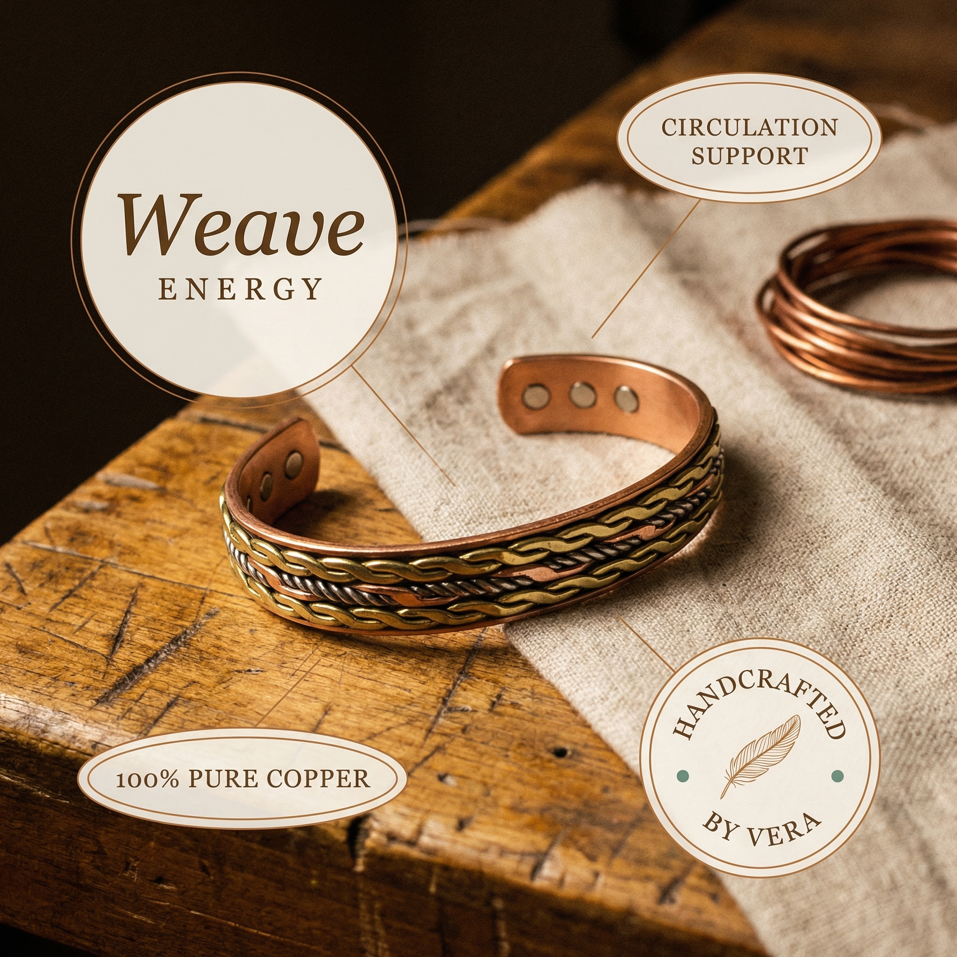 Cuvera Weave Copper Bracelet