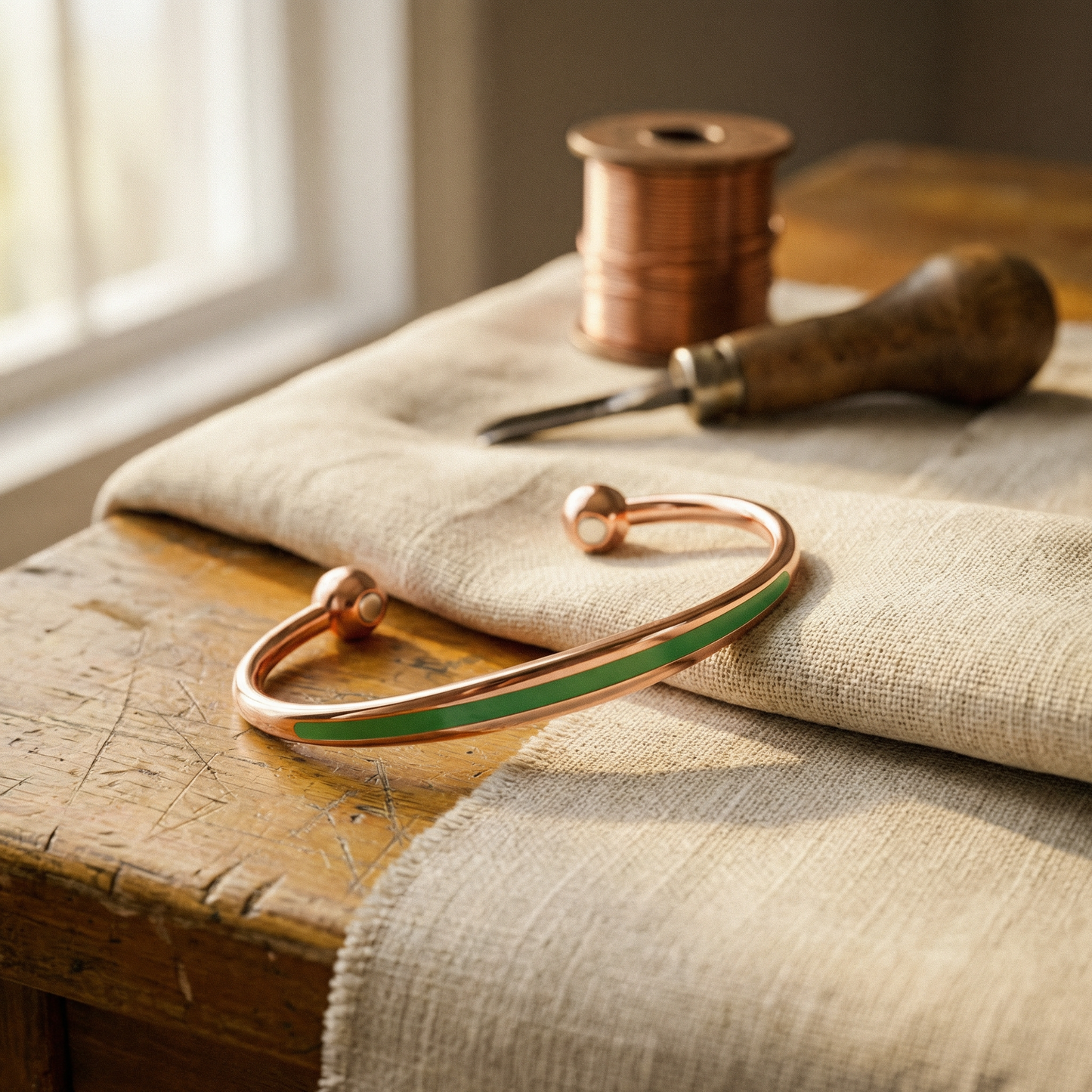 Cuvera Jade Copper Bracelet