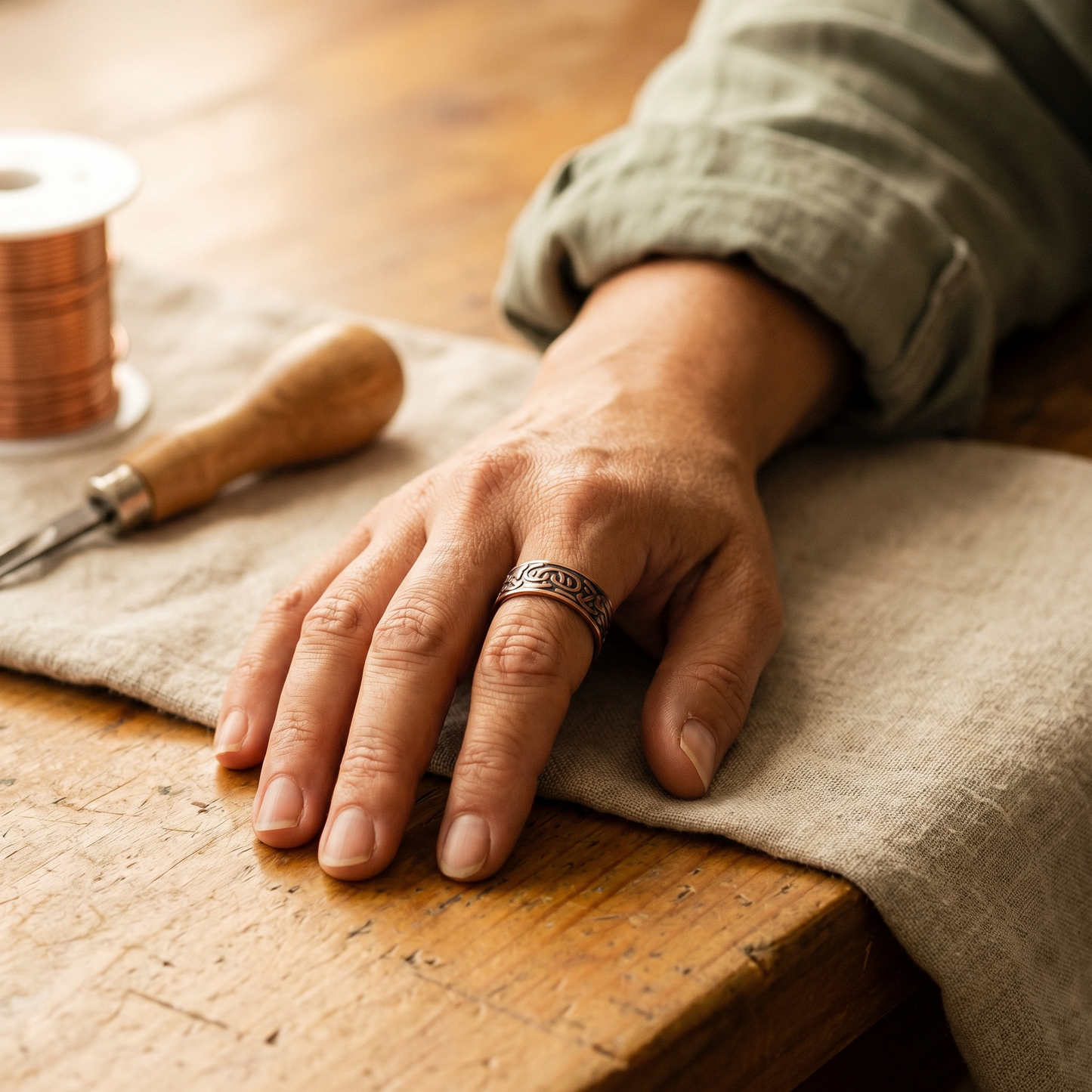 Cuvera Burr Copper Ring