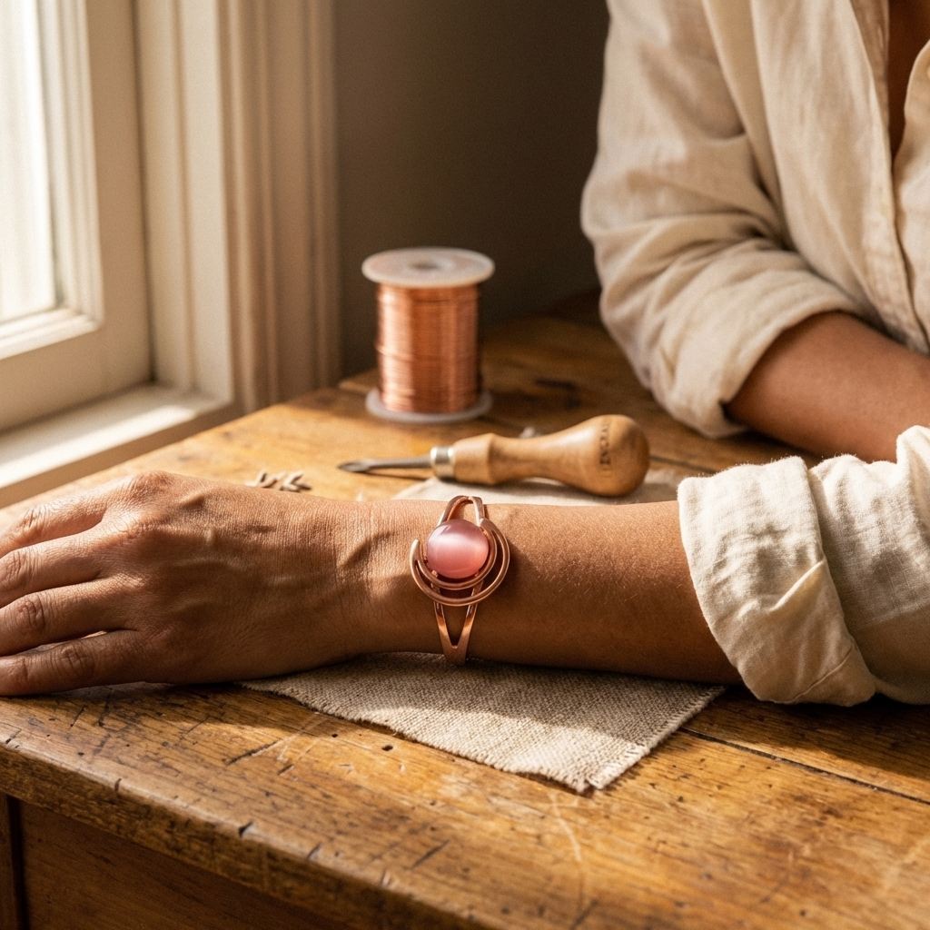 Cuvera Sphere Pink Copper Bracelet