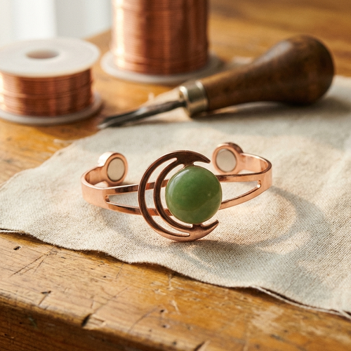 Cuvera Sphere Green Copper Bracelet