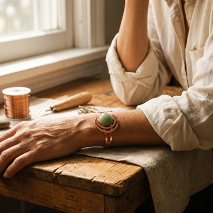 Cuvera Sphere Green Copper Bracelet