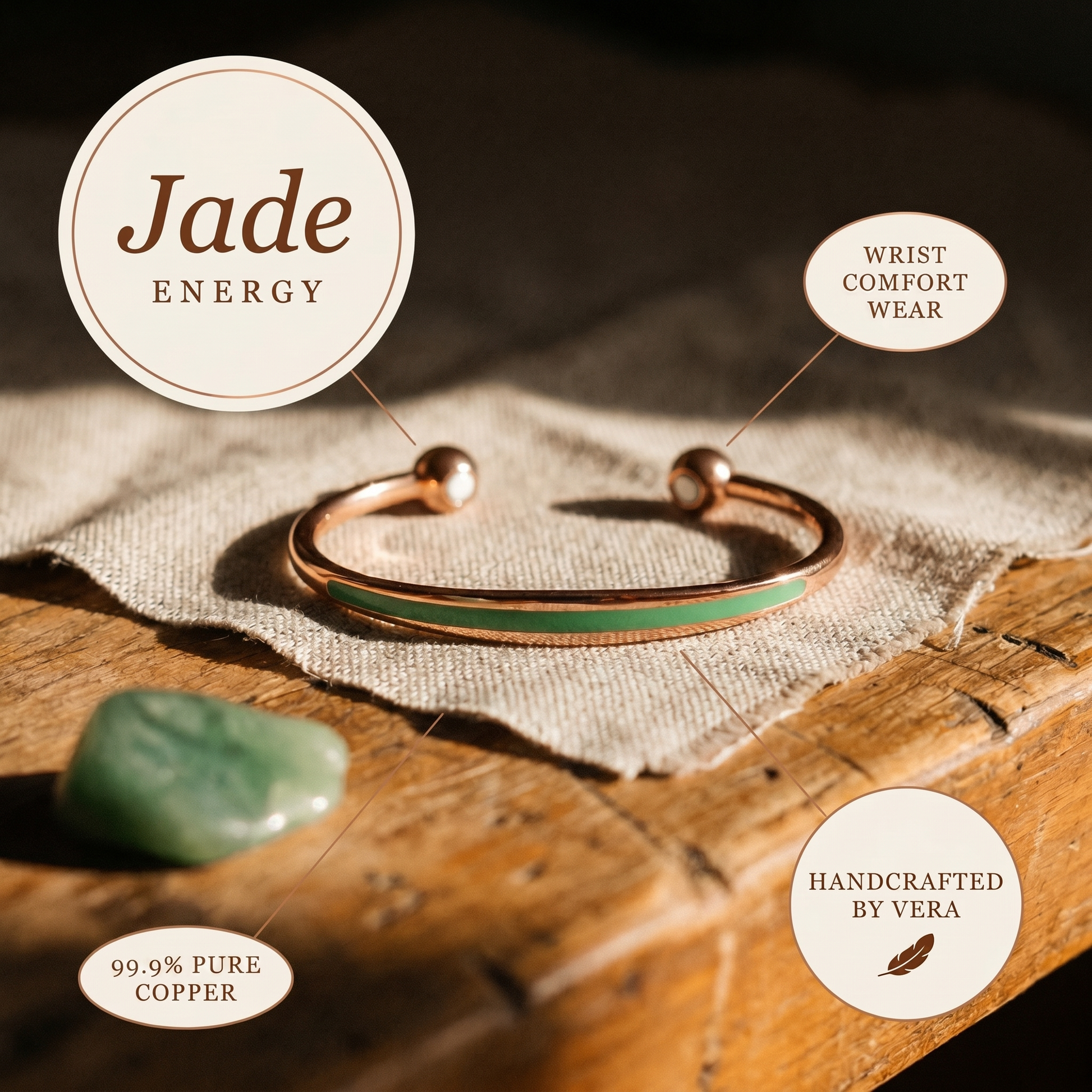 Cuvera Jade Copper Bracelet