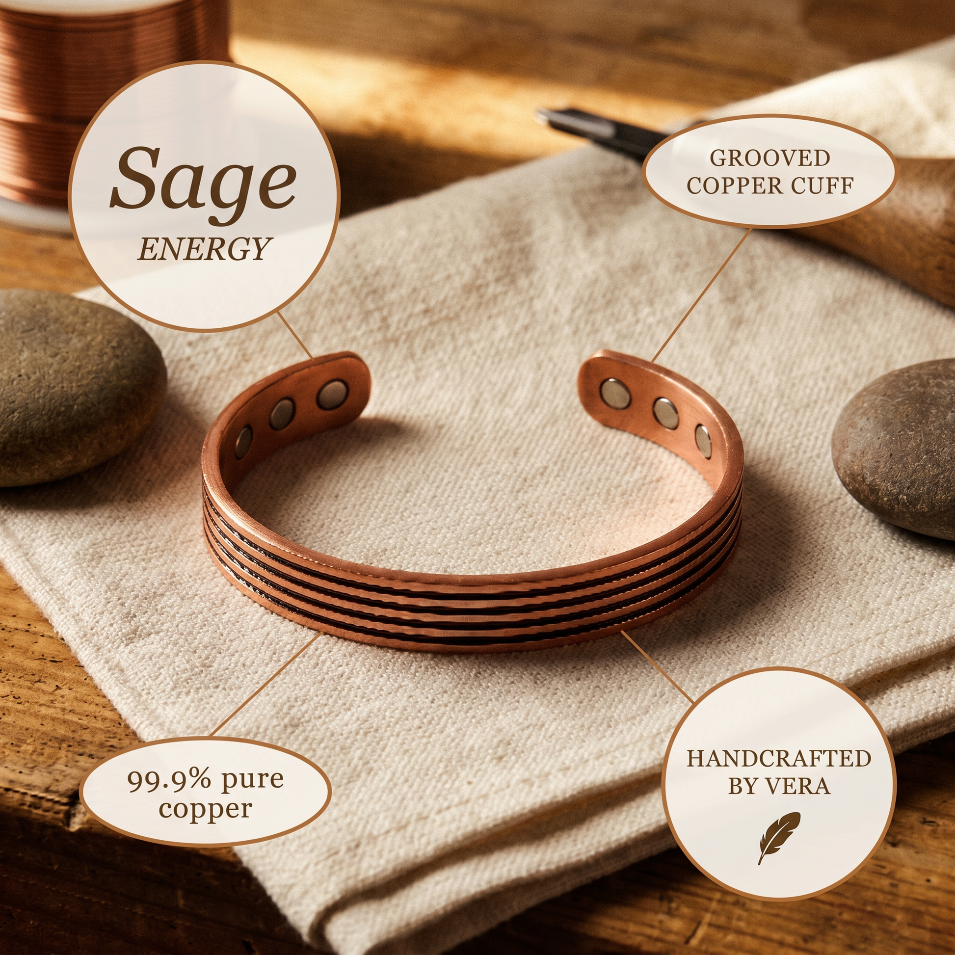 Cuvera Sage Copper Bracelet