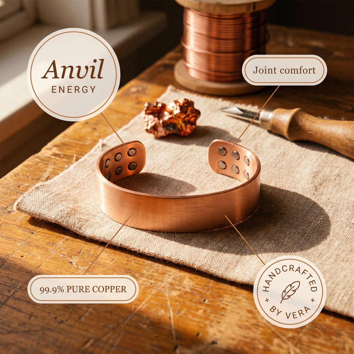 Cuvera Anvil Copper Bracelet