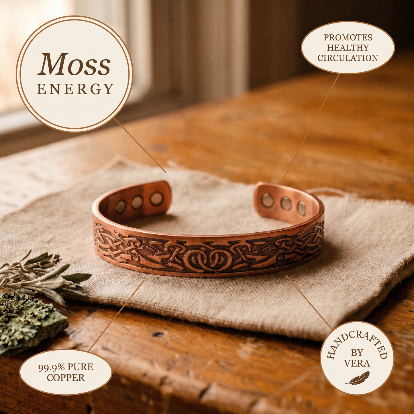 Cuvera Moss Copper Bracelet