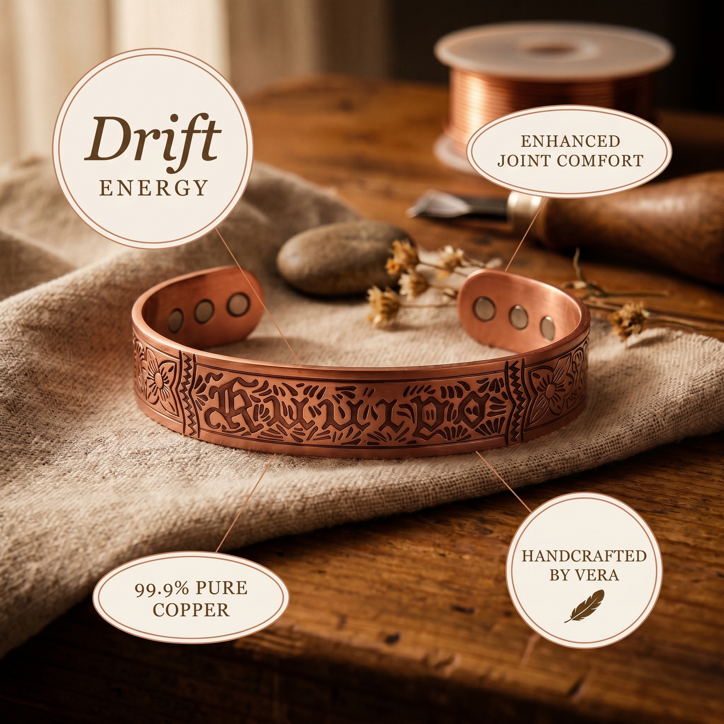 Cuvera Drift Copper Bracelet