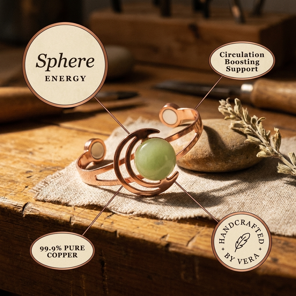 Cuvera Sphere Green Copper Bracelet