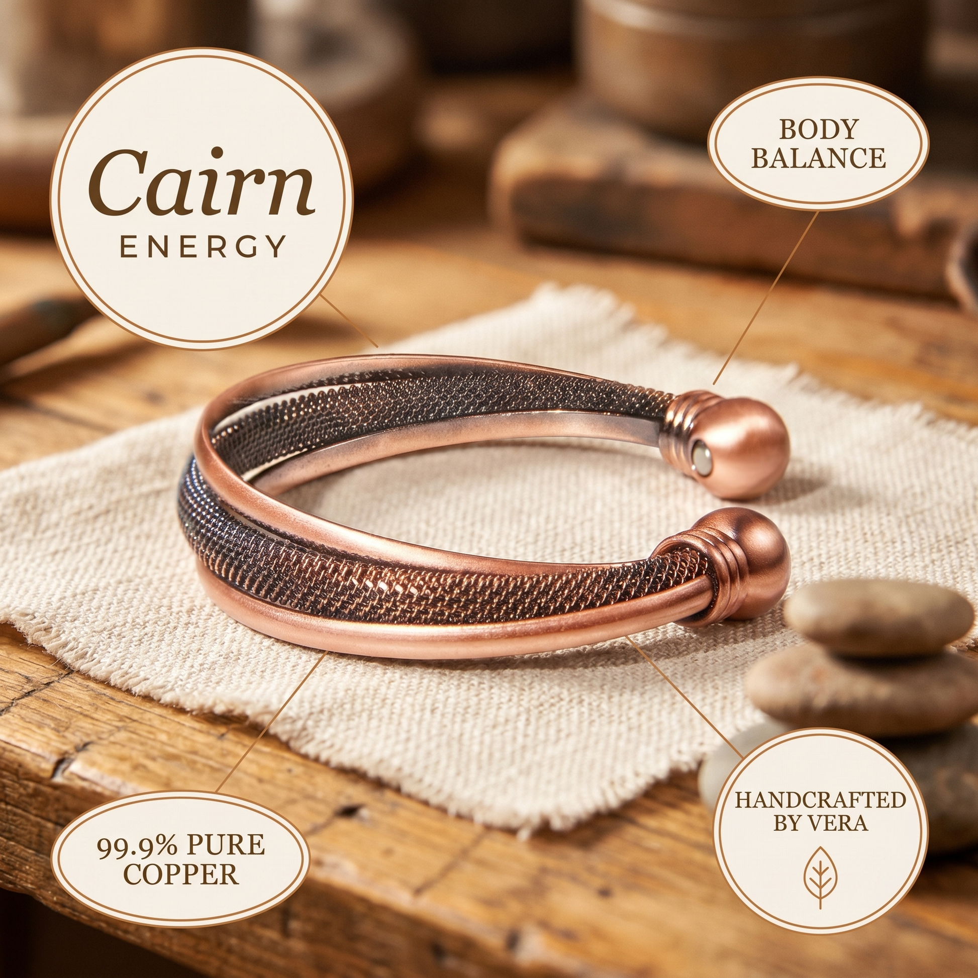 Cuvera Cairn Copper Bracelet