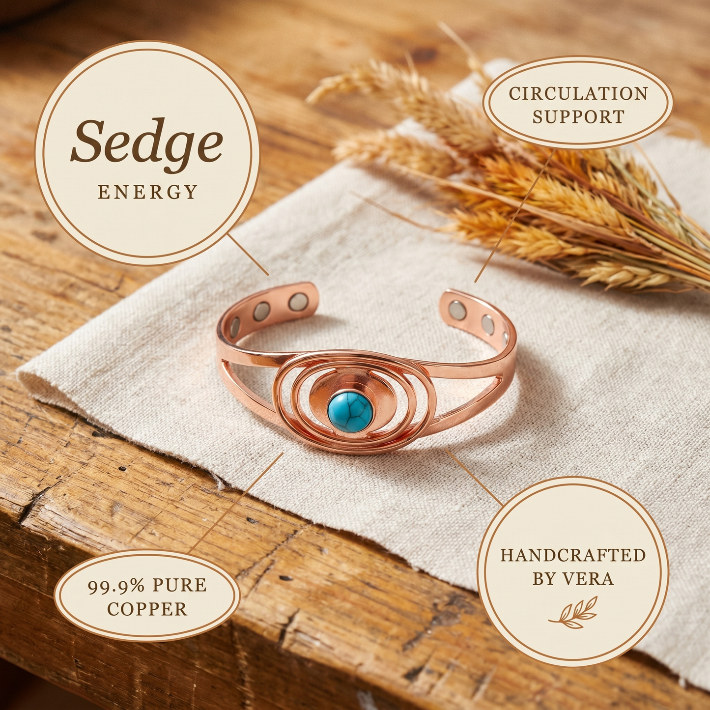 Cuvera Sedge Copper Bracelet