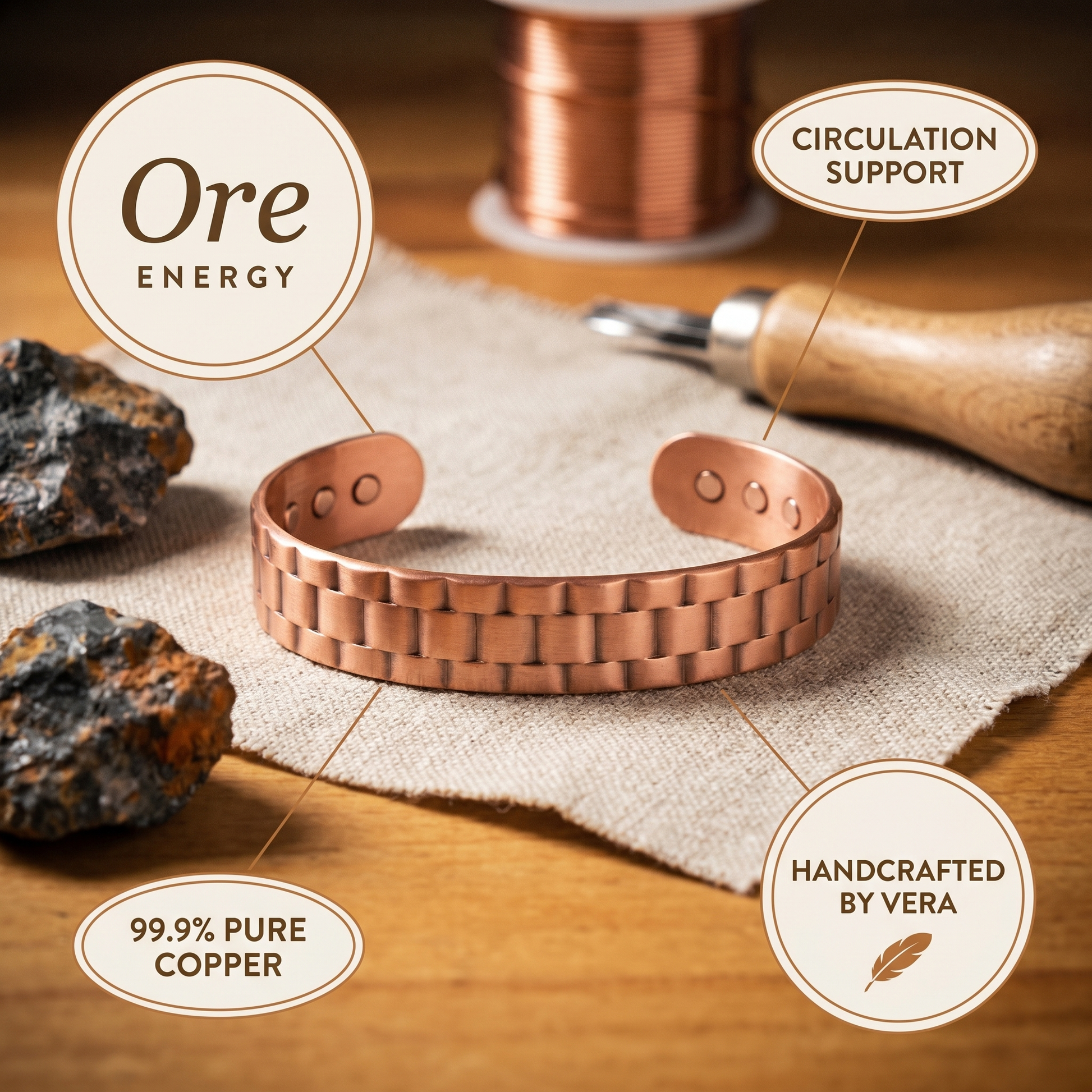 Cuvera Ore Men's Copper Bracelet