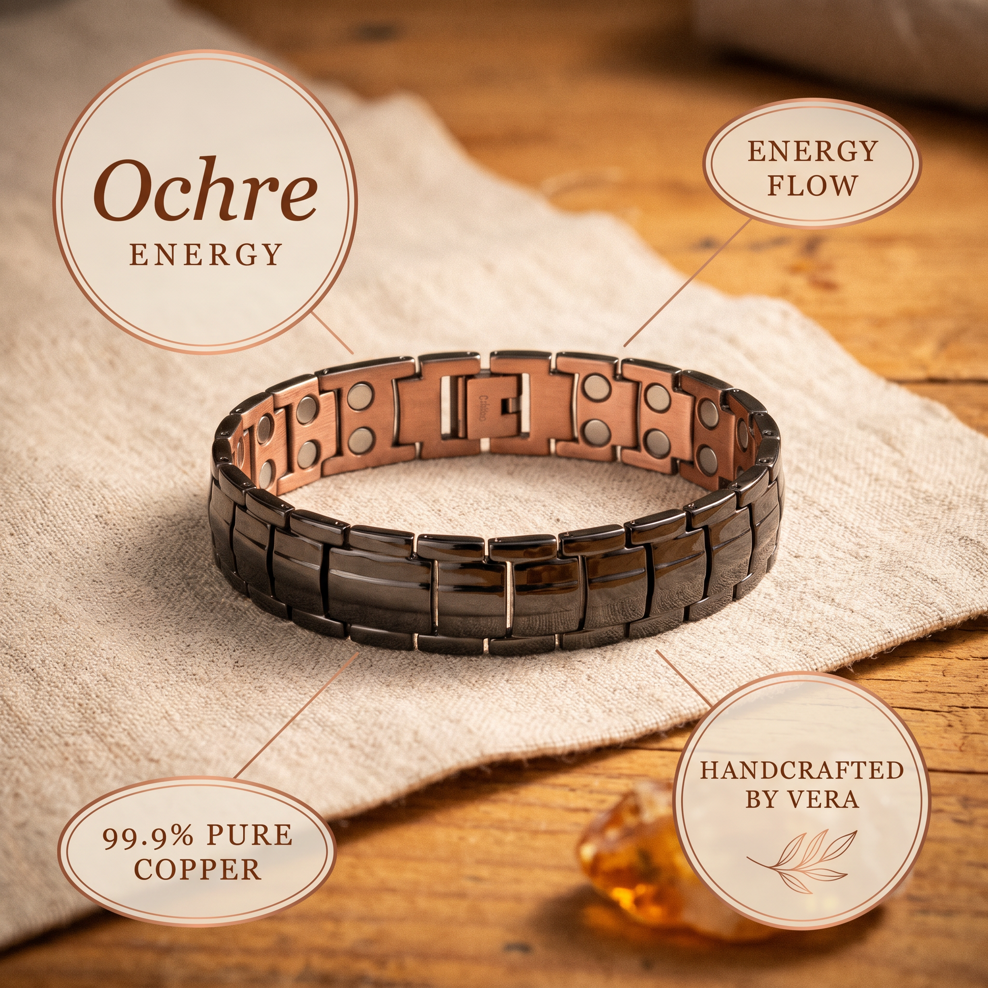 Cuvera Ochre Men's  Copper Bracelet